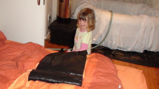 Bella helping me with the black bags