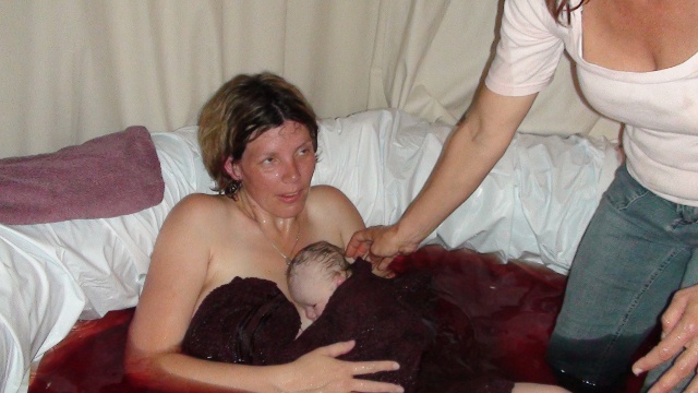 Mandy & Karen in the birthing pool