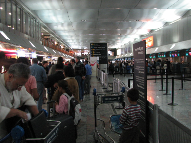 A long queue at Johannesburg International