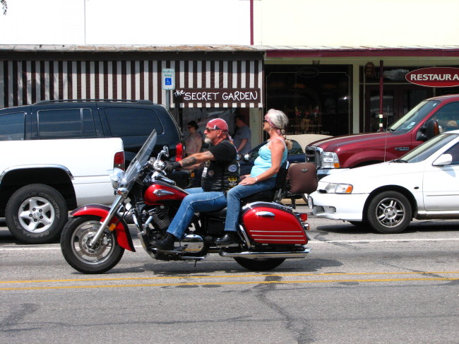 Two on a motorbike