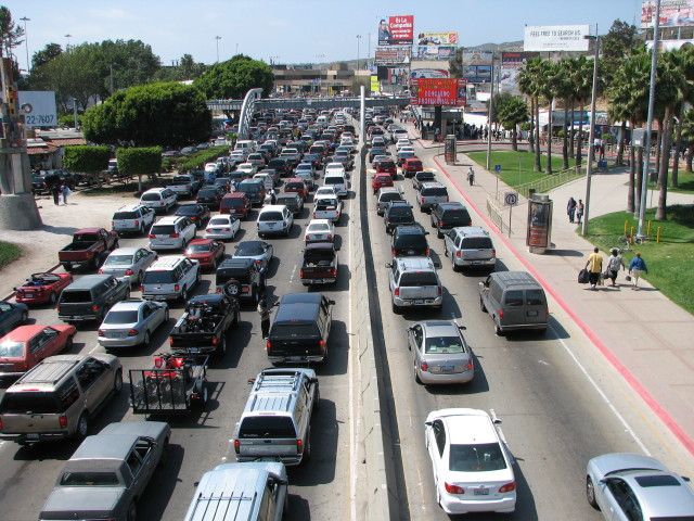Traffic Jam at the Tijuana Border post